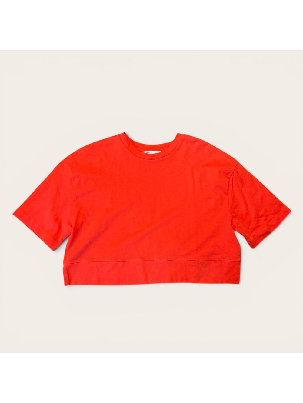Zara Red Cropped T-Shirt